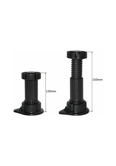 Mufunye 12 Ayarlanabilir Mobilya Ayağı Seti Taban Sabitleme Klipsli Plastik Dolap Ayakları - Yükseklik 120 İla 150 Mm