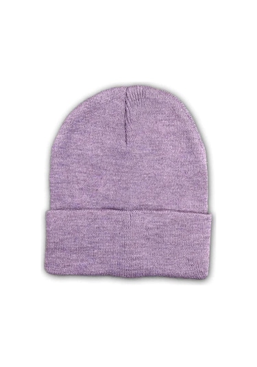 Yenisinial Unisex Basic Düz Katlamalı Bere Lila Renkli Lila