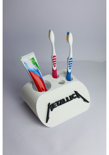 Metallica - Dekoratif Diş Fırçalık Beyaz