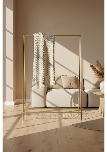 Metallica Concept Oval Telli Gold Butik Elbise Askılığı Konfeksiyon Askılık Altın