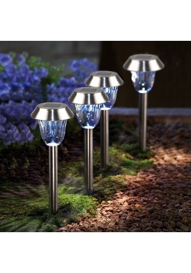 Paket Güneş Bahçe Işıkları Açık Paslanmaz Çelik Beyaz Led Yol Lambası Bahçe Dekorasyonu Peyzaj Aydınlatması Veranda, Çim, Bahçe Yürüyüş Yolu İçin Çok Renkli