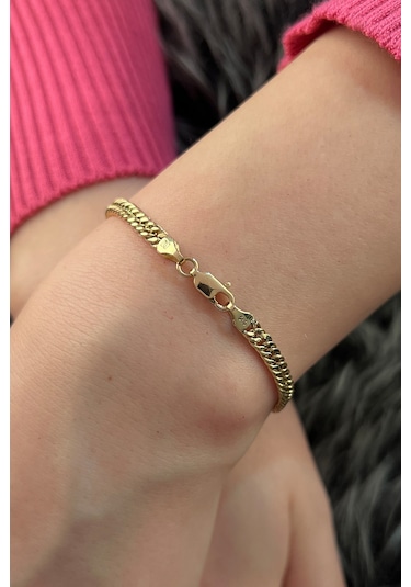 Fiyonk Kuyumculuk 14 Ayar Altın Sık Gurmet Bileklik 4 Mm 001