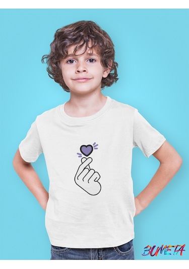Bumeta Bts Army K-pop Baskılı Çocuk Tişört 3'lü Set Beyaz