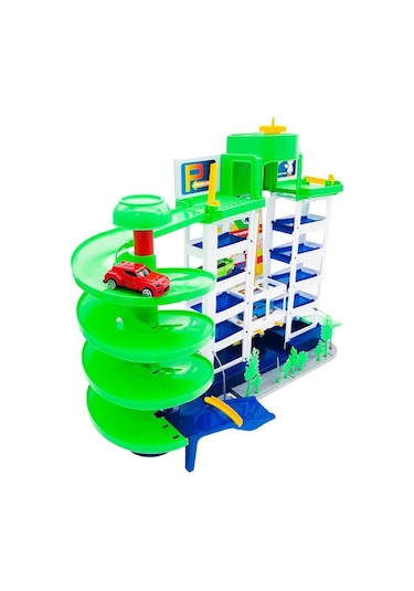 Toysan Oyuncak Asansörlü Garaj Seti Toy-41, 3'lü Arabalı Garaj Seti