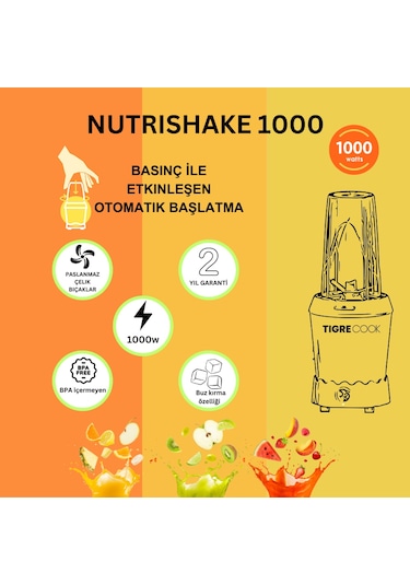 Tigrecook Nutrishake EK-2305 3 in 11000W Kişisel Smoothie Blender