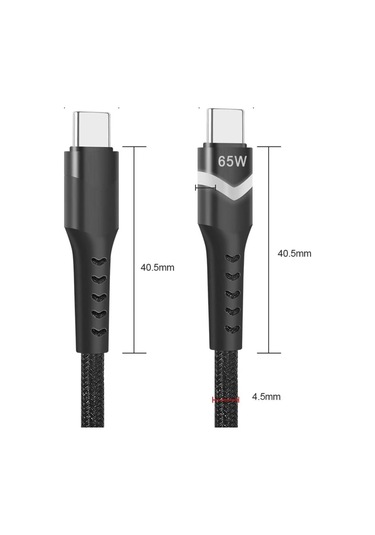 Nr9 Type-c To Type-c iPhone Uyumlu Android 65w Pd Led Işıklı Kabl