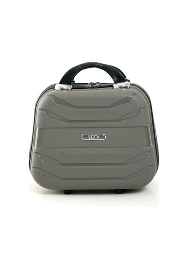 Yefa Pp Polipropilen Kırılmaz Büyük & Makyaj Boy 2'li Valiz Seti Gri