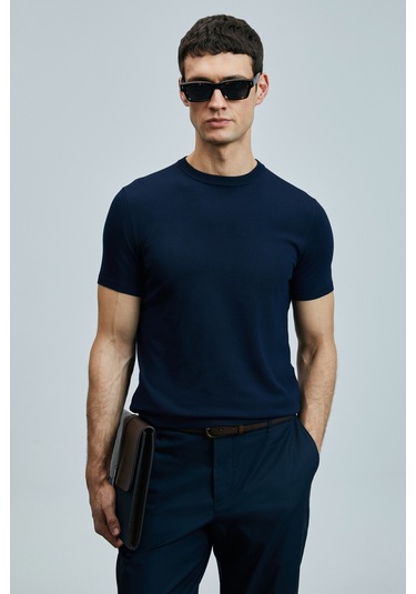 Lufian Tıno Erkek Modal Karışımlı Kazak Lacivert Lacivert 111090110100200 Lacivert