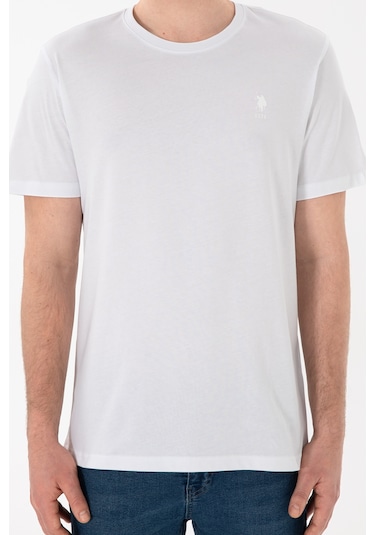 U.S. Polo Assn. Erkek Regular Fit Bisiklet Yaka Beyaz Basic Tişört 50305924-VR013 U.S. Polo Assn. Erkek Regular Fit Bisiklet Yaka Beyaz Basic Tişört 50305924-VR013