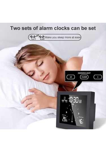 Ts-wp10-w Su Geçirmez Banyo Duvar Saati Zamanlayıcı Ev Termometresi Higrometre Beyaz