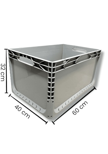Alpbx 1.kalite Gri Plastik Kasa 60x40x32 Cm - Kutu 65 Litre