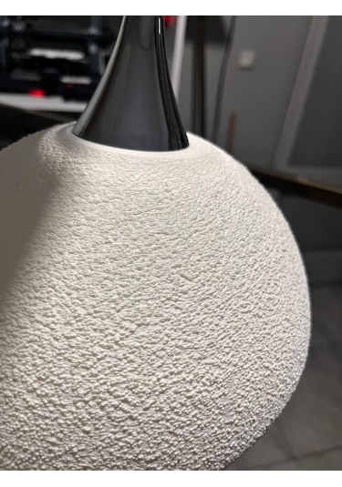 Beton Görünümlü İskandinav Tarzı Salon/oturma Odası Plastik Avize Beyaz