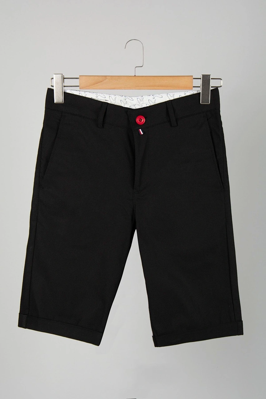 Veaven Erkek Siyah Slim Fit Keten Şort Vavn9y-2200196-5 Siyah