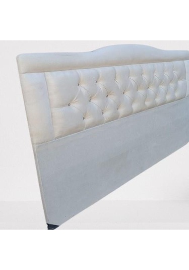 Dk 150'lık Tay Tüyü Krem Kumaş Dolgun Kapitone El Yapımı Çift Kişilik Başlık