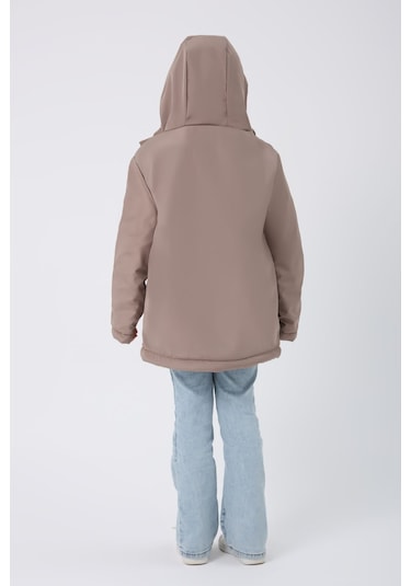 Freemen Kız Çocuk Vizon Kürklü Su Ve Rüzgar Geçirmez Kapüşonlu 3 Kışlık Mont Vizon