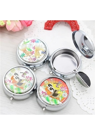 Ulzyvf Yuvarlak Taşınabilir Tablası Sigara Şekil Renkli Mini Metal Küllük Çevre Dostu Anahtarlık 1 Adet