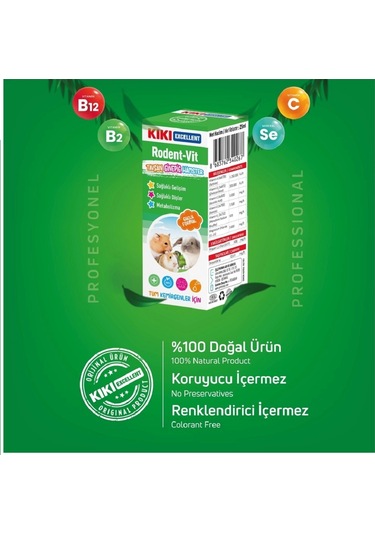 Kiki Excellent Rodent-vit Kemirgenler İçin 25 Ml Güçlü Formül Sağlıklı Metabolizma Destekleyici