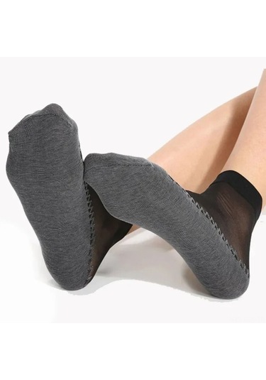 Xindoker Güvenli Yürüyüş İçin Nane Desenli Antrenman Çorabı - Siyah, 5 Çift Paket Siyah