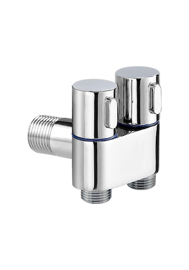 Qianfan El Tipi Bide Püskürtme Kiti - Çift Çıkışlı Açılı Valf Gümüş