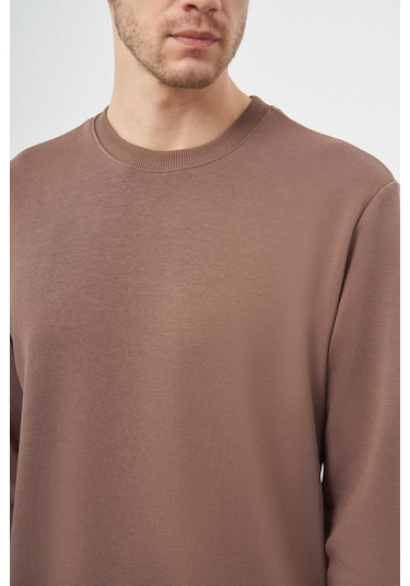 Morven Erkek Kahve Basic Bisiklet Yaka Sweat-shirt 25ks063005400 Kahve Kahve Kahverengi