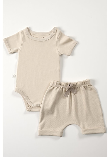Tinylamb Elation Filbert Şort Ve Bodysuit Takım - 2 Parça Taş