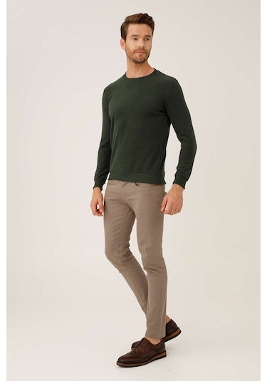 İgs Erkek Haki Standart Bisiklet Yaka Triko Haki