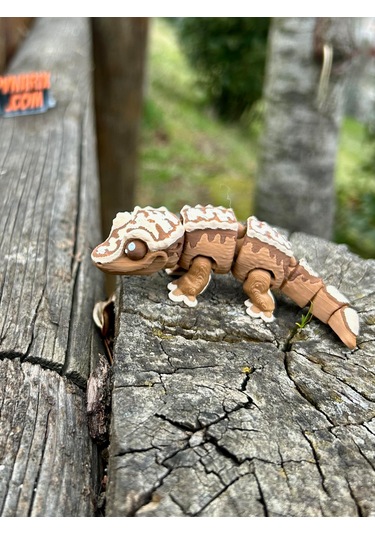 Kertenkele Oyuncak Tepeli Gecko 3d Hareketli Organik Vip Orta Boy