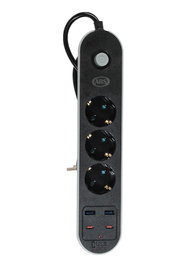 Ars 2 USB 2 Type C Girişli Akım Korumalı 2 Metre 3'lü Priz