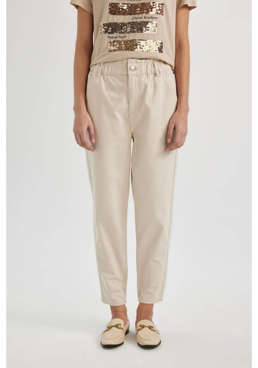 DeFacto Paperbag Gabardin Kumaş Pantolon Yüksek Bel Cepli Basic Düz Standart Paça S2790AZ24SMBG702