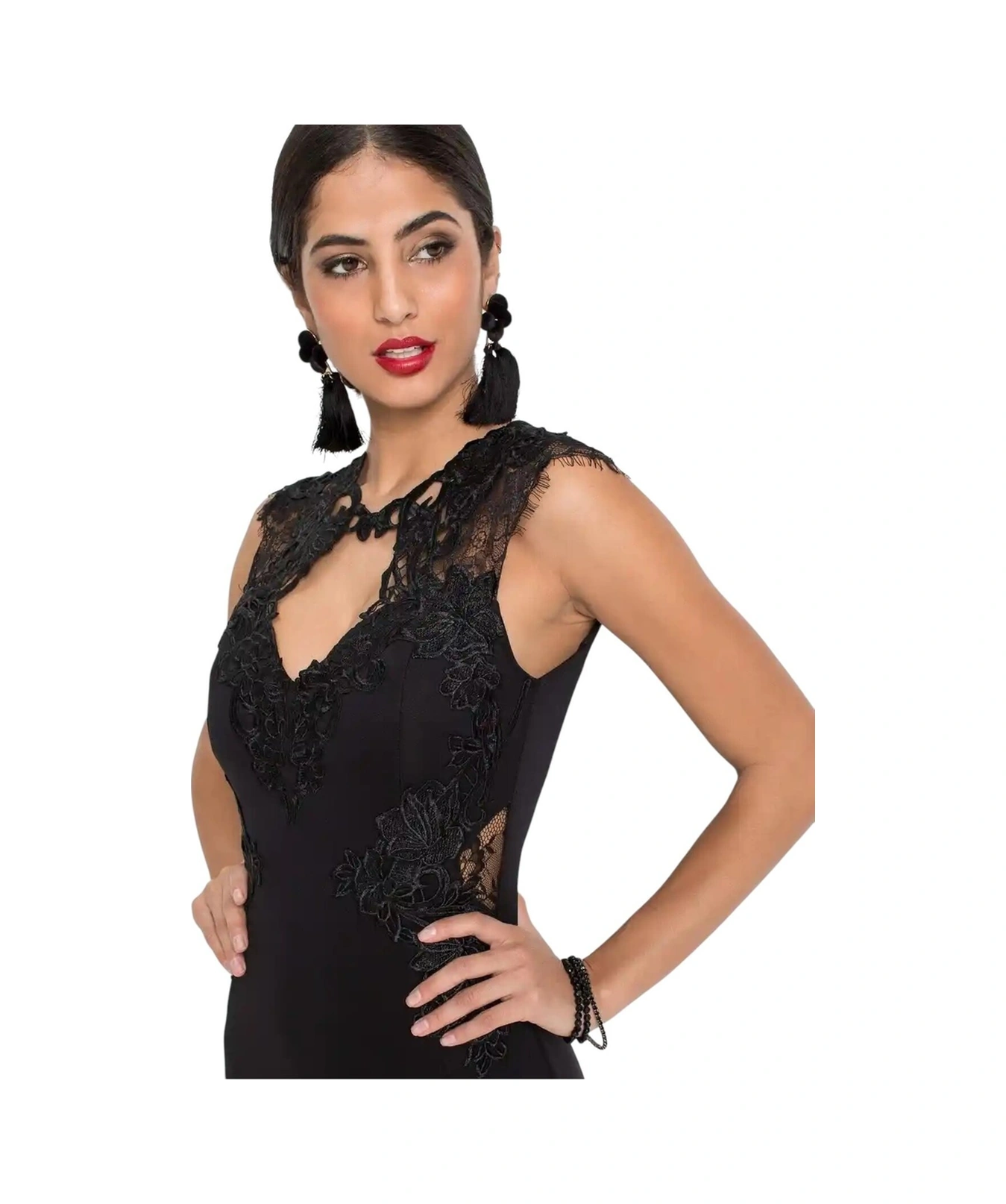 Mamayaga Kadın Pencere Güpürlü Yaka Asimetrik Etek Balık Model Ay Kol Şık Abiye Curve Büyük Beden Gece Elbise Siyah Mamayaga Kadın Pencere Güpürlü Yaka Asimetrik Etek Balık Model Ay Kol Şık Abiye Curve Büyük Beden Gece Elbise Siyah