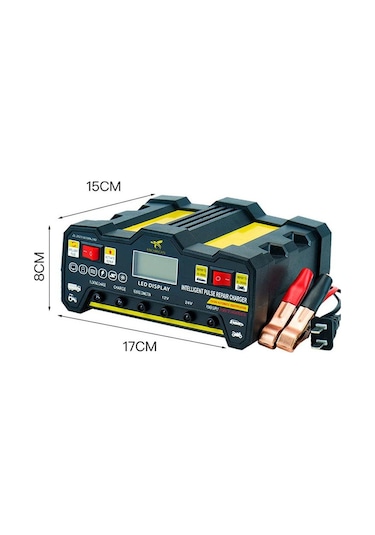 12v24v 220w Araç Akü Şarj Cihazı, Tam Otomatik Yüksek Frekanslı Akıllı Darbe Onarım Şarj Cihazı, Lcd Ekran Yüksek Güçlü Şarj Cihazı