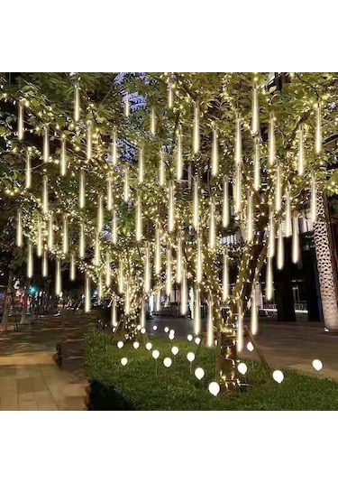 Yeşil Led Meteor Yağmuru Yağmur Işıkları Su Geçirmez Düşen Yağmur Damlası Peri Dize Iş Partisi Veranda Dekoratif Led Işık 56747235