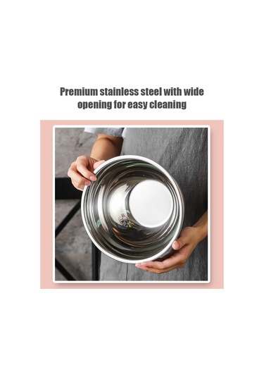 Reedark Paslanmaz Çelik Kaymaz Tabanlı Çok Amaçlı Mutfak Kasesi - 1.5l/2.5l/4.5l Gümüş