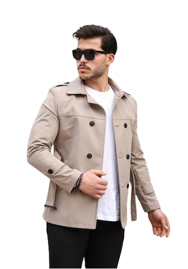 Mero Life Erkek Krem Mevsimlik Astarlı Kemerli Kruvaze Trençkot Krem Mero Life Erkek Krem Mevsimlik Astarlı Kemerli Kruvaze Trençkot Krem