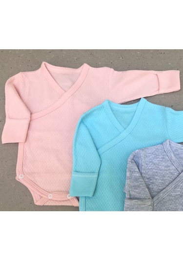 Özdemirlitekstil Bebelino Çıtçıtlı Badi Kruvaze (3'Lü Paket) (456577579) Çok Renkli