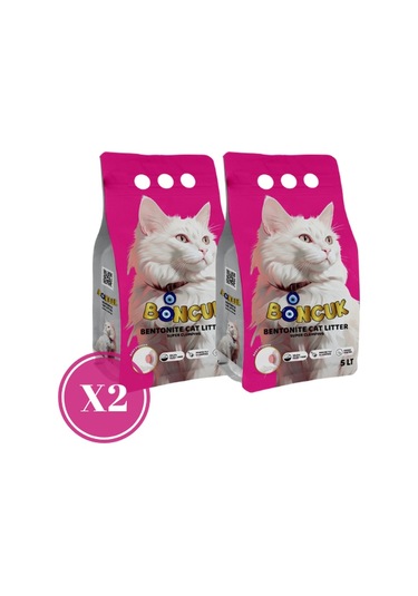 Boncuk Bebek Pudrası Kokulu Topaklaşan Bentonit Kedi Kumu 2 x 5 L