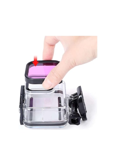 Gopro Hero 8 Uyumlu Su Altı Dalış Filtresi-Pembe