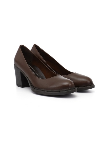 Gönderi R Kadın Kahve Antik Orta Kalın Topuklu Hakiki Deri Ayakkabı Gdza13424336 Kahve