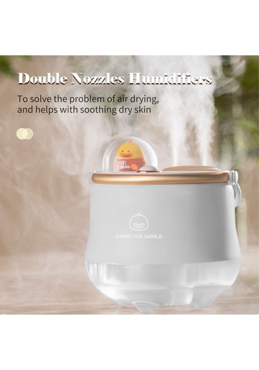 Reedark Ev Odası İçin Çift Fönlü Nemlendirici - 3 Fön Modu, Islak Cilt Ve Rahat Uyku, Portatif Tutamaklı, Sessiz Çalışma, Islak Işık Özelliği