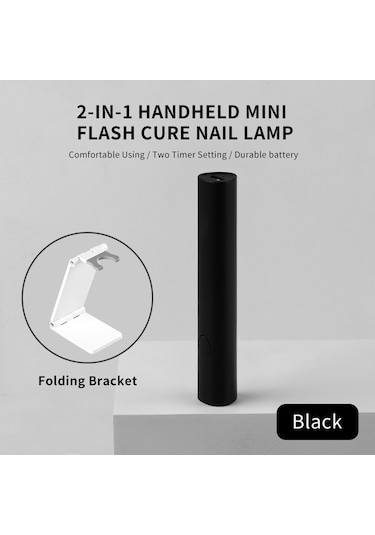 Skycity El Tutan Led/uv Tırnak Kurutma Lambası, 3w, 20/60s Zamanlama, Çekirdekli Pil, Type-c Şarj, Katlanabilir Tutucu, Siyah