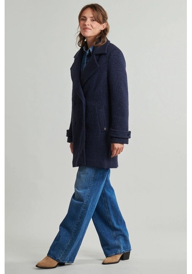 Guess Leona Kadın Mavi Yün Karışımlı Kaban W5bl22w5442-g77g Mavi