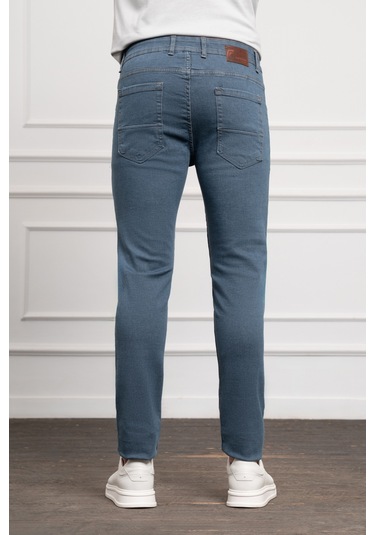 Erkek Marine Jean Slim Fit Dar Kesim Pantolon 25ms003019210 Marine Marine