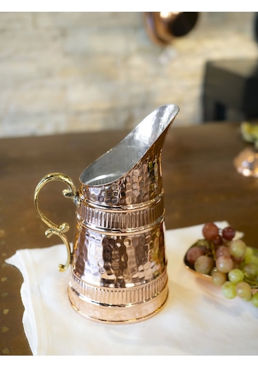 Bakır Boza Sürahi Parlak Bakır