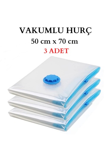 Vakumlu Hurç - 3 Adet - 50 Cm X 70 Cm Şefaf