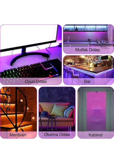 Upway 4 Lü Set Led Aydınlatma Dekoratif Rgb Gece Lambası 12 Renk Kumandalı Küçük Siyah