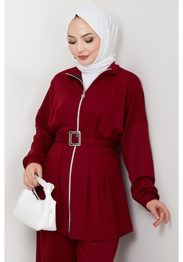 Dilsa Kemerli Oysho İkili Takım 1607 - Bordo Bordo