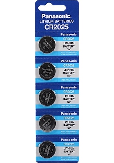 Panasonic CR2025 3V Lityum Kartela Düğme Pil 5 x 20'li