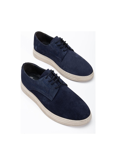 Hakiki Deri Süet Erkek Günlük Aykkabı Lacivert Bağlı Bej Taban-3814 Lacivert Hakiki Deri Süet Erkek Günlük Aykkabı Lacivert Bağlı Bej Taban-3814 Lacivert