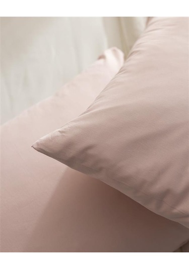 Madame Coco Manon %100 Pamuk Ranforce Düz 2'li Yastık Kılıfı Seti - Açık Pudra Çok Renkli