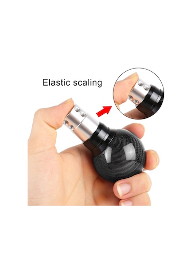 Sones Universal Araç Preslenebilir Teleskopik Karbon Fiber Dişli Kafası Vites Topuzu, Uzunluk: 9,5 Cm Siyah